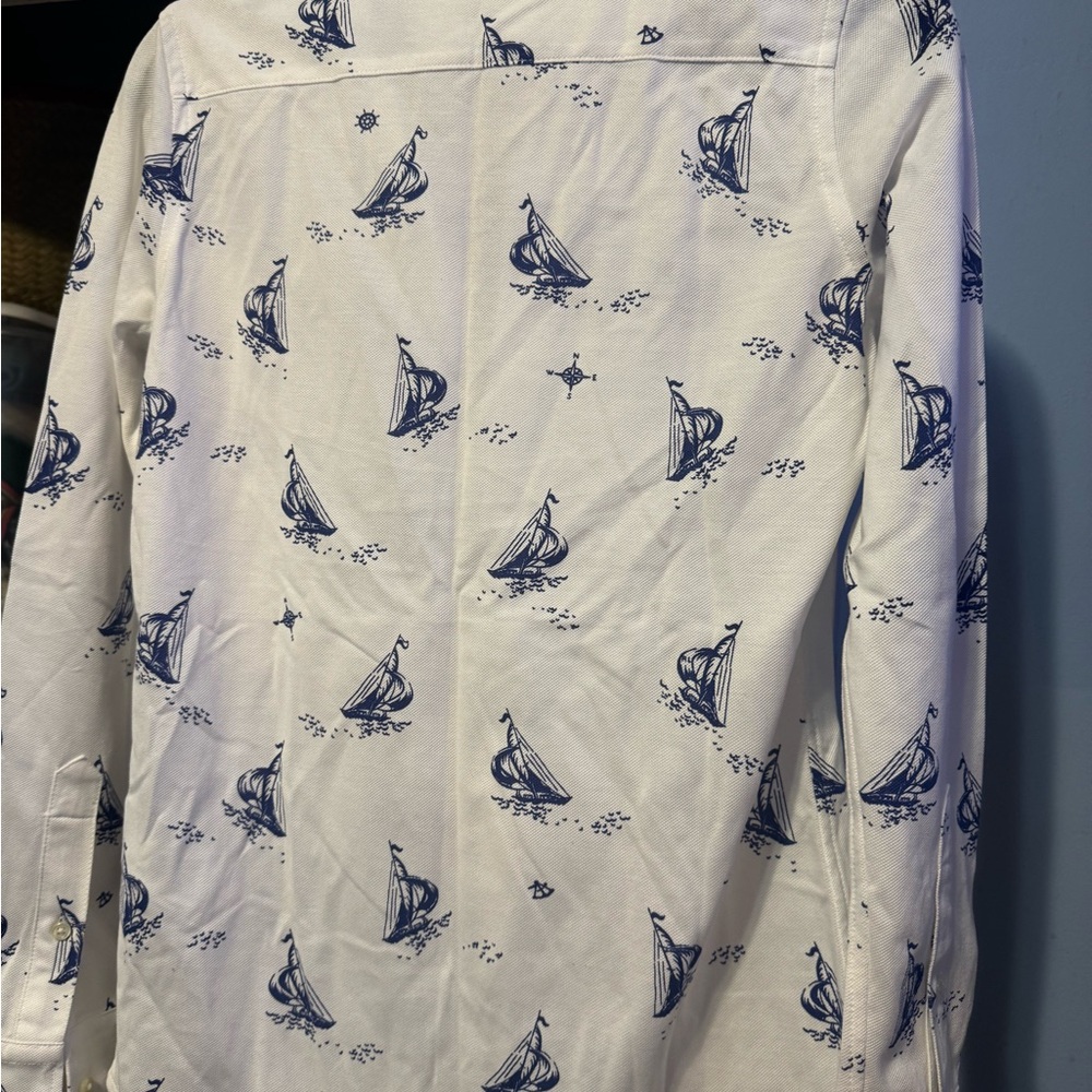 Ralph Lauren White and Blue Nautical Shirt - Picture 2 of 4